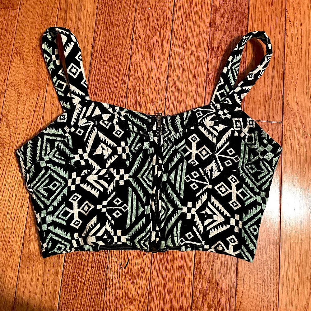Geometric Pattern Crop Top - image 2